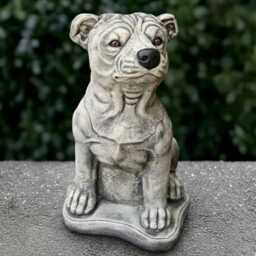 Massive Pitbull Statue Concrete Dog Sculpture Cement Ornament Front Door Decoration Handmade Art Garden & Home Figurine - thumbnail 1