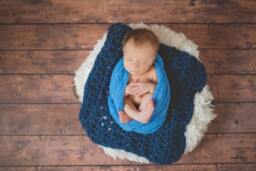 Midnight Blue Homespun Newborn Baby Blanket Throw