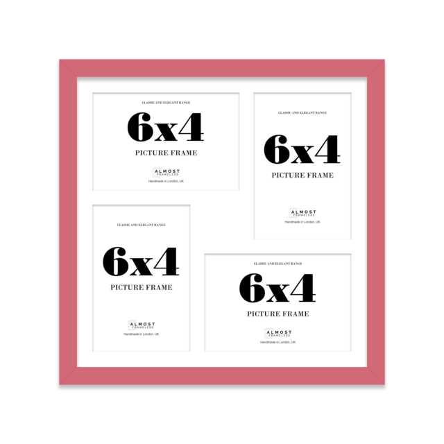 12x12 Inch 4 Opening All Colours Photo Collage Frame, Display Four 6x4 Photos, Multi Aperture Family Picture Frame - image 1