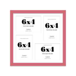12x12 Inch 4 Opening All Colours Photo Collage Frame, Display Four 6x4 Photos, Multi Aperture Family Picture Frame - thumbnail 1