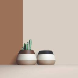 Large Wooden Indoor Plant Pots, Plant Holders Gift For Lover, Apartment Decoration Idea, Geometric Design, Minimalist & Modern Home - thumbnail 3