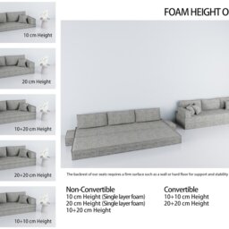 Outdoor Floor Sofa - Custom Patio Lounge Seating With Washable Cover - thumbnail 3