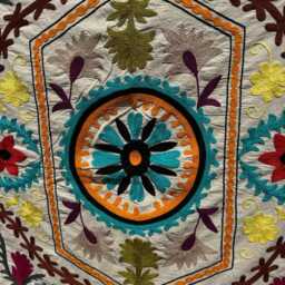 Hand Stitched Suzani Quilt - Cotton Throw Blanket Boho Chic Bedspread Ethnic Embroidered Home Decor - thumbnail 3