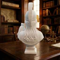 Athena Bust Statue - Greek Goddess Of Wisdom & War Dark Academia Desk Decor 3D Printed Marble Sculpture Mythology Gift Office Decor - thumbnail 2