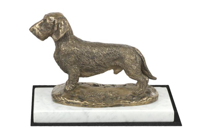 Dachshund, Dog White Marble Base Statue, Limited Edition, Artdog. Made Of Cold Cast Bronze. Perfect Gift. Limited Edition - image 1