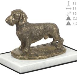 Dachshund, Dog White Marble Base Statue, Limited Edition, Artdog. Made Of Cold Cast Bronze. Perfect Gift. Limited Edition - thumbnail 4