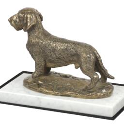 Dachshund, Dog White Marble Base Statue, Limited Edition, Artdog. Made Of Cold Cast Bronze. Perfect Gift. Limited Edition - thumbnail 3