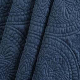 Blue Velvet Medallion Pillow Cover Royal 20x20 Designer Decorative Throw Pillows - Royce - thumbnail 3