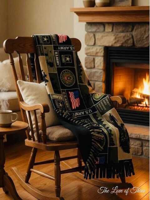 Us Army Fleece Blanket, Military Soldier Throw Blanket - image 1
