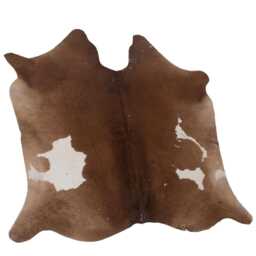 Extra Large Brown & White Cowhide Rug Hair-On Leather Area Rug - 61x64 Inches - thumbnail 3