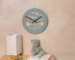 Personalised Ocean Wall Clock, Under The Sea Theme Kids Room Nautical Nursery Decor, Custom Coastal Marine Child's Bedroom Clock - thumbnail 1