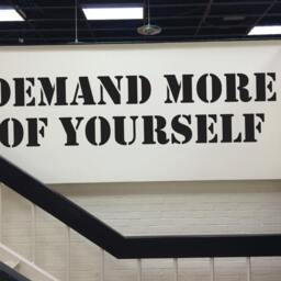 Demand More Of Yourself, Exercise Wall Decal, Motivation Quote, Gym Office High School Sports Sign - thumbnail 3