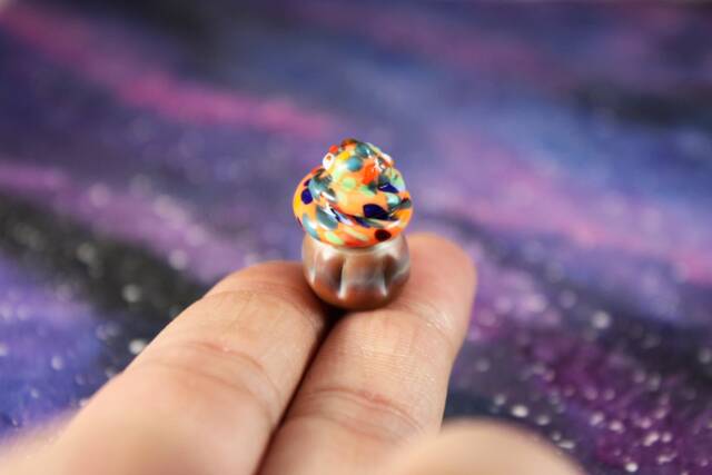 Earthy Friend Cupcake, Glass Miniature, Fairy Garden, Cupcake Decor, Succulent Terrarium Miniature - image 1