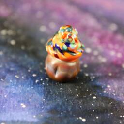 Earthy Friend Cupcake, Glass Miniature, Fairy Garden, Cupcake Decor, Succulent Terrarium Miniature - thumbnail 3