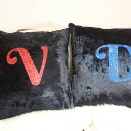 Crushed Velvet Initial Cushions, Personalised Cushion, Letter Pillow, Various Colours - thumbnail 2