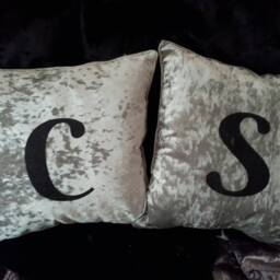 Crushed Velvet Initial Cushions, Personalised Cushion, Letter Pillow, Various Colours - thumbnail 1