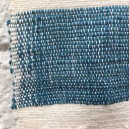 Handwoven Teal & White Striped Cotton Bath/Beach Towel From Ethiopia - thumbnail 3