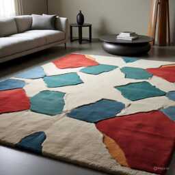 Hand Knotted Oushak Wool Rug Muted Beige Green Vintage Style Area Rug - thumbnail 4