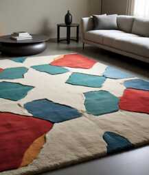 Hand Knotted Oushak Wool Rug Muted Beige Green Vintage Style Area Rug - thumbnail 1