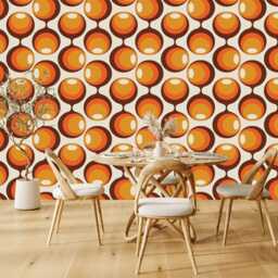 70S Vintage Decor Wallpaper Mural - Retro Peel & Stick Wall Decal - thumbnail 2