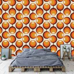 70S Vintage Decor Wallpaper Mural - Retro Peel & Stick Wall Decal - thumbnail 3