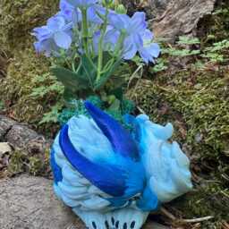 Vulpin Familiar With White Flowers 3D Printed Figure 20cm X 17cm 14cm - thumbnail 3