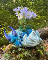 Vulpin Familiar With White Flowers 3D Printed Figure 20cm X 17cm 14cm