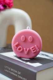 Happy Face Love Soy Wax Candle Minimalist Home Decor - thumbnail 1