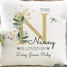 Personalised Nanny Cushion, Mothers Day Gift, Birthday New Christmas Gift From Grandchildren - thumbnail 2