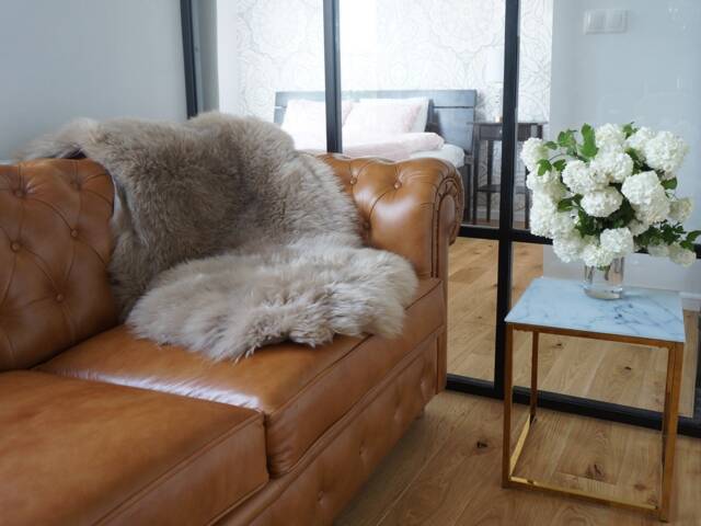"Sheepskin Brown Throw Genuine Leather Wool Carpet 50""x 30" - image 1