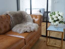 "Sheepskin Brown Throw Genuine Leather Wool Carpet 50""x 30" - thumbnail 1
