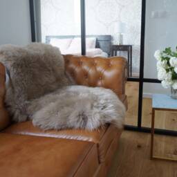 "Sheepskin Brown Throw Genuine Leather Wool Carpet 50""x 30" - thumbnail 2
