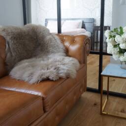 "Sheepskin Brown Throw Genuine Leather Wool Carpet 50""x 30" - thumbnail 3