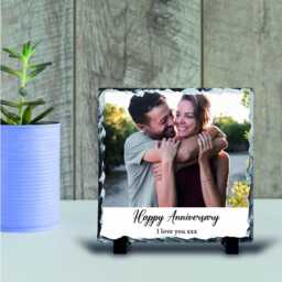 Personalised Photo Stand - Custom Slate Rock Frame Anniversary Gift For Him Husband Boyfriend Birthday Her Wife Girlfriend - thumbnail 2