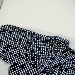 Clearance Sale Navy & White Geometric Swaddle Blanket, Newborn Jersey Knit With Triangles, Baby Shower Gift - thumbnail 3