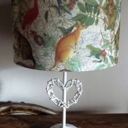 Exotic Animals Lampshade Vintage Map Shabby Chic Style - thumbnail 2