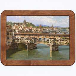 Ponte Vecchio Florence Art Print, Wooden Frame Italian Painting - thumbnail 2