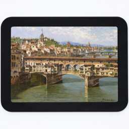 Ponte Vecchio Florence Art Print, Wooden Frame Italian Painting - thumbnail 3