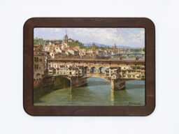 Ponte Vecchio Florence Art Print, Wooden Frame Italian Painting - thumbnail 1