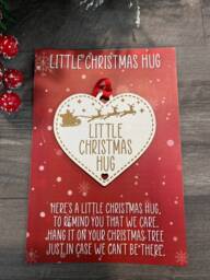 Non Personalised A Little Christmas Pocket Hug With Poem Card, Token 2021 Tree Decoration Bauble Gift