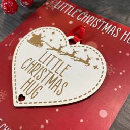 Non Personalised A Little Christmas Pocket Hug With Poem Card, Token 2021 Tree Decoration Bauble Gift - thumbnail 2