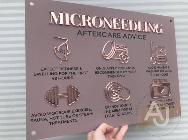 Microneedling Aftercare Acrylic Sign - Salon Aesthetics Decor - image 1