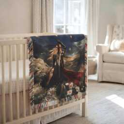 Custom Throne Of Glass Woven Blanket, Manon Blackbeak Fantasy Bookish Blanket - thumbnail 3