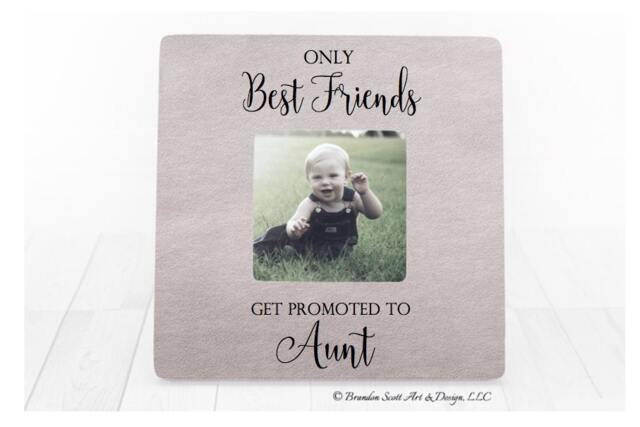 New Aunt Frame, Only Best Friends Get Promoted To Aunt, Personalized Picture Friend Auntie Gift, Frame - image 1