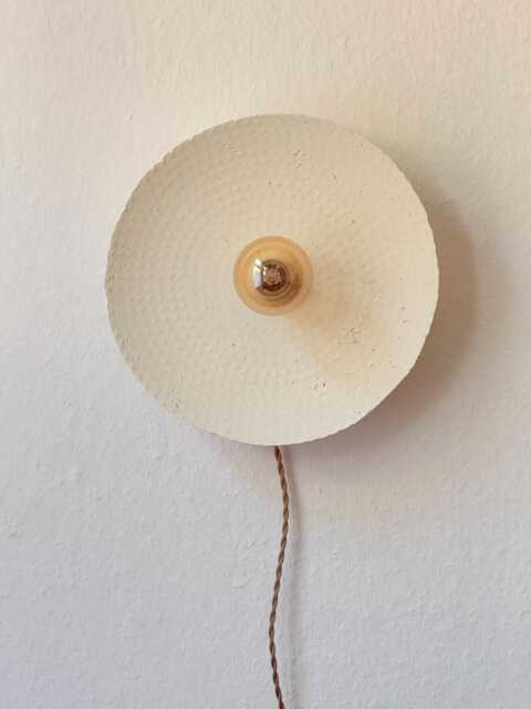 Komo Handmade Paper Clay Wall Lamp - Japandi Wabi Sabi Decor - image 1