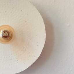 Komo Handmade Paper Clay Wall Lamp - Japandi Wabi Sabi Decor - thumbnail 3