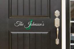 Custom Monogram Initial Family Name Decal Sign Front Door - Entryway Or Wall Vinyl Sticker - Great Gift Idea/Home Decor - thumbnail 1