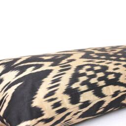 Black Ikat Long Lumbar Pillow, Silk Body Pillow Cover - thumbnail 3