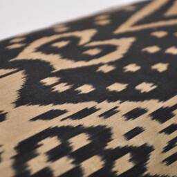 Black Ikat Long Lumbar Pillow, Silk Body Pillow Cover - thumbnail 4