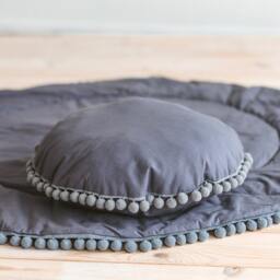 Boho Pom Pillow, Round Throw Teepee Cushion, Cotton Corner Decorative Handmade Cushion For Kids Nursery - thumbnail 4